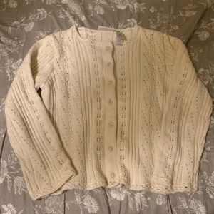 ivory pointelle cardigan